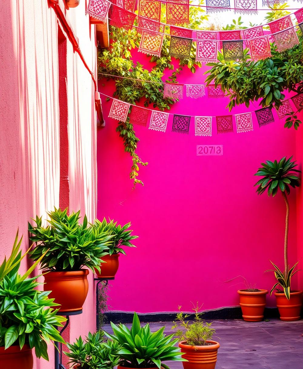 Colorful Mexican courtyard
